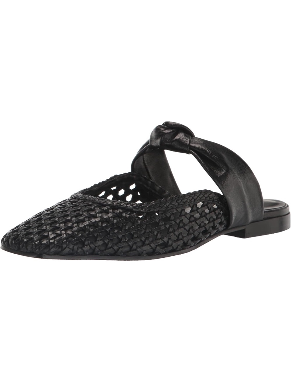 Seychelles Black Woven Knot-Detail Slip-On Mule